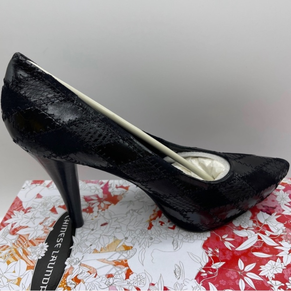 New in box Chinese Laundry Ready Patchwork Heels Black - Picture 6 of 10